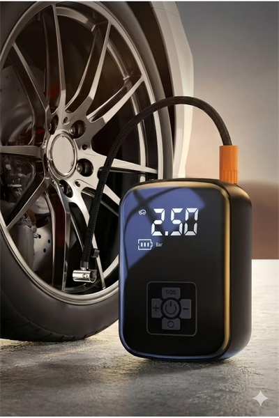 Dijital Şarjlı Araç Lastik Hava Pompası Kompresör Taşınabilir LED Ekranlı