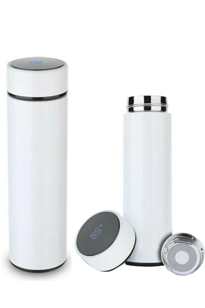 Dijital Sıcaklık Göstergeli Renkli Çelik Termos - 500 Ml Bx40