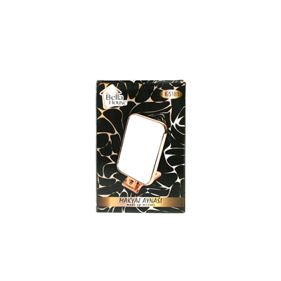 Dikdörtgen - Bakır 15x11.5cm Makyaj Aynası Çift Taraflı Katlanır Ayaklı Bx40
