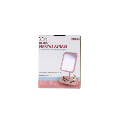 LED Işıklı Makyaj Aynası 7 Inç USB Şarjlı 90 Derece Açılı Masaüstü Dikdörtgen BX-316840