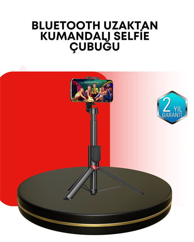 Dikey ve Yatay Çekim Destekli Selfie Stick Tripod