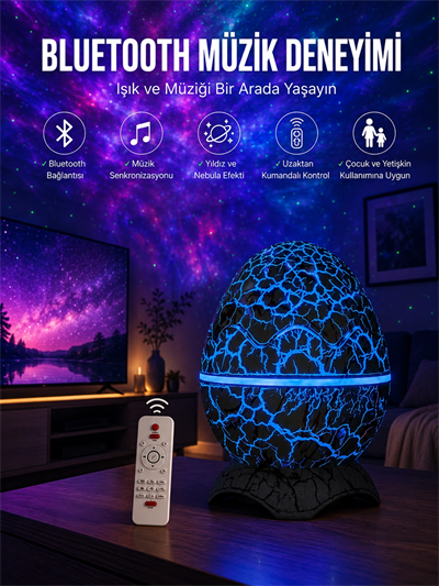 Dinozor Speaker Renk Değiştirme Projeksiyon Modu Bluetooth Hoparlör Gece Lambası Yeni Nesil