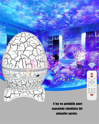 Dinozor Yumurta Gece Lambası Projektör – 14 Renk Seçeneği