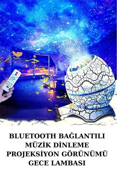 Dinozor Yumurtası Gece Masa Lambası Bluetooth Hoparlör 14 Renk Seçeneği