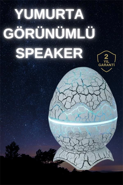 Dinozor Yumurtası Gece Masa Lambası Bluetooth Hoparlör 14 Renk Seçeneği