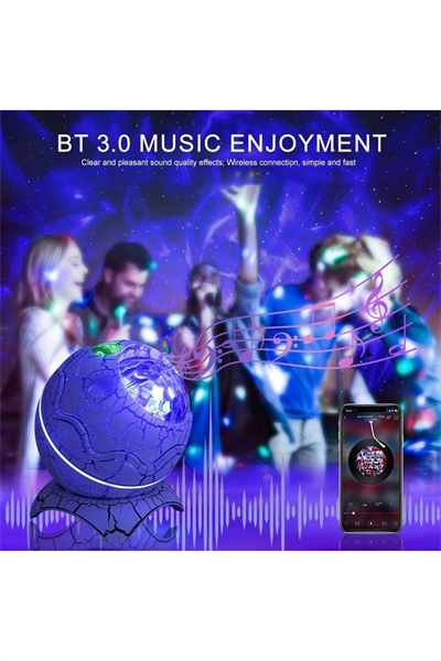 Dinozor temalı bluetooth hoparlörlü şarjlı masa gece lambası taş materyal 15x15 çok renkli