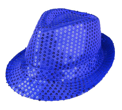 Disko Star Mavi Payetli Fötr Şapka Yetişkin Boy