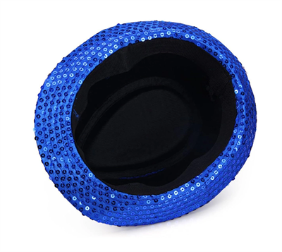 Disko Star Mavi Payetli Fötr Şapka Yetişkin Boy