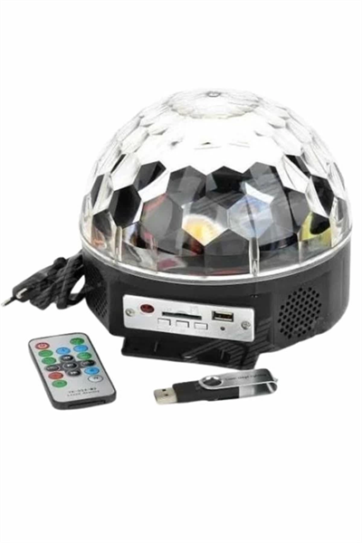 Disko Topu Renkli Işıklı Lazer Parti Bluetooth Bağlantılı Led Küre
