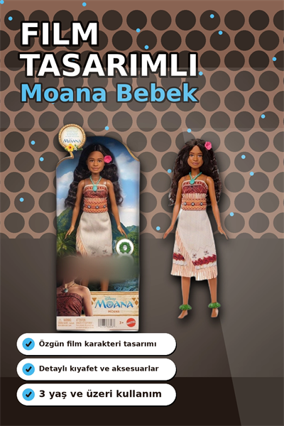 Disney Moana Live Action Film Karakteri 32 cm Bebek Oyuncak, 3-6 Yas Cocuk Hediyesi BX-313367