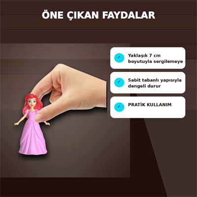 Disney Prenses Koleksiyonluk Minyatür Heykelcik 7 cm Boyunda Tekli Figür Oyuncağı