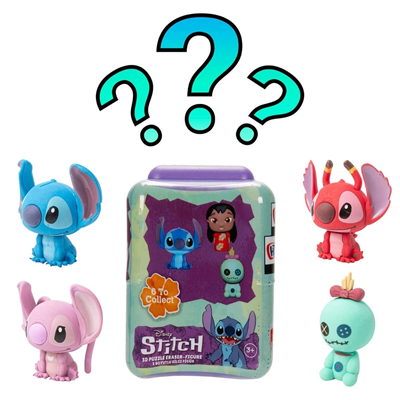 Disney Stitch Puzzle Palz 3D Silgi Figür Sürpriz Paket