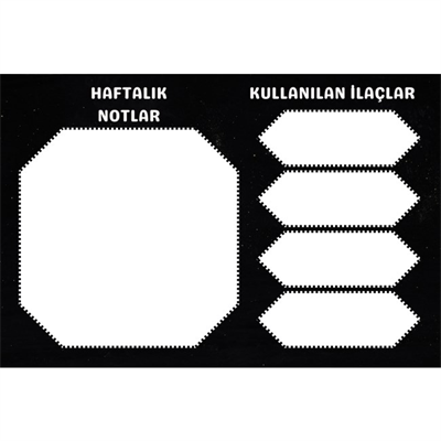 Diyabet Ölçüm Takip Çizelgesi Defteri A Kalite Özel Tasarım 3 Aylık A5 Siyah-beyaz