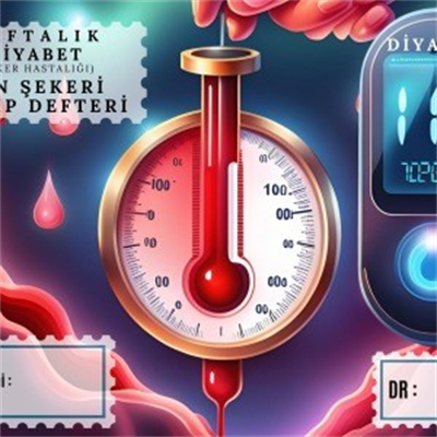 Diyabet Ölçüm Takip Çizelgesi Defteri A Kalite Özel Tasarım 3 Aylık A5