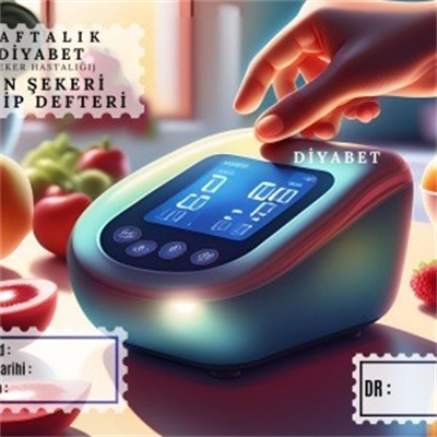 Diyabet Ölçüm Takip Çizelgesi Defteri A Kalite Özel Tasarım 6 Aylık A6 Boyut Yüksek Motiveli