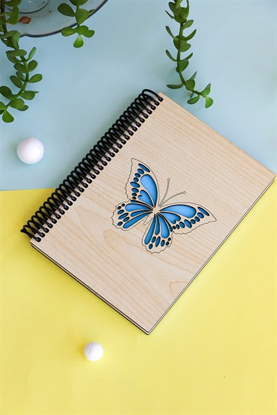 Doğal Ahşap Kapaklı Çizgisiz Defter – Şık ve Dayanıklı Tasarım