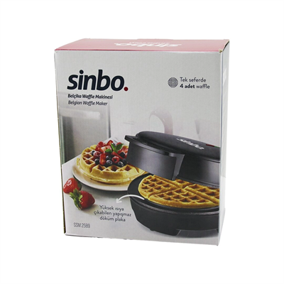 Döküm  Belçika Waffle Makinesi  Elektrikli   4 Waffle   Yapışmaz Yüzey   1000w  Ssm-2589 Bx40