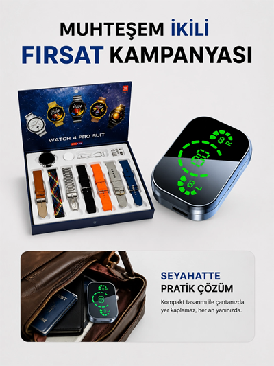 Dokunmatik Akıllı Saat Yeni Nesil Kulaklık Kampanyası Bluetooth Bağlantılı ANC Özelliği