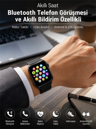 Dokunmatik Ekran, Bluetooth Görüşme, Akıllı Bildirim ve Günlük Aktivite Takibi