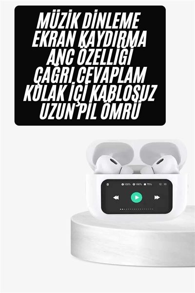 Dokunmatik Ekranlı ANC/ENC Yeni Nesil Pro Bluetooth Kulaklık Dokunmatik Ekran