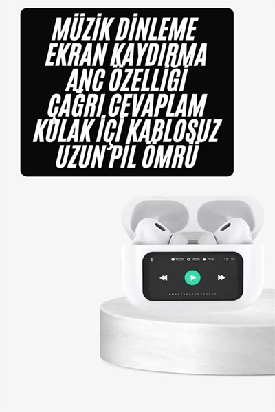 Dokunmatik Ekranlı ANC/ENC Yeni Nesil Pro Bluetooth Kulaklık Dokunmatik Ekran