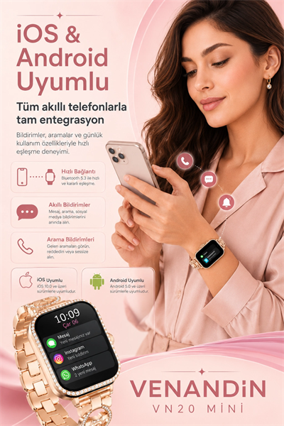 Dokunmatik Ekranlı Akıllı Saat Çoklu Kordon Setli Spor Takip Ve Günlük Kullanım Uyumlu