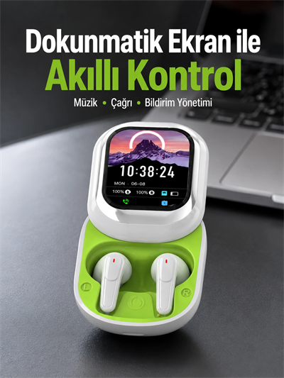 Dokunmatik Ekranlı Aktif Gürültü Azaltma Özellikli Kablosuz Kulaklık V5.4