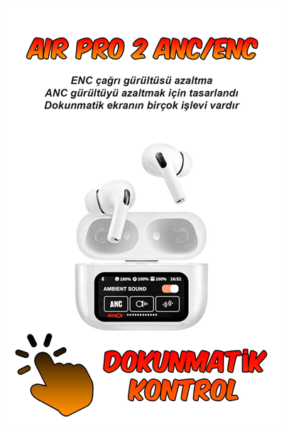 Dokunmatik Kontrollü, Aktif Gürültü Önlemeli ve Suya Dayanıklı Kablosuz Kulak İçi Kulaklık