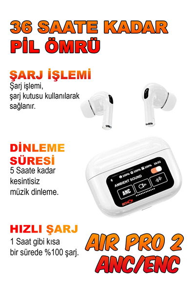 Dokunmatik Kontrollü, Aktif Gürültü Önlemeli ve Suya Dayanıklı Kablosuz Kulak İçi Kulaklık
