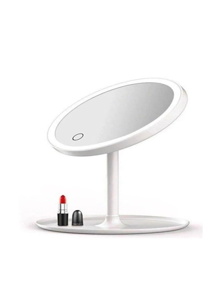 Dokunmatik Led Işıklı Usb Li Yuvarlak Masa Üstü Makyaj Aynası Makyaj Aynası Ledli