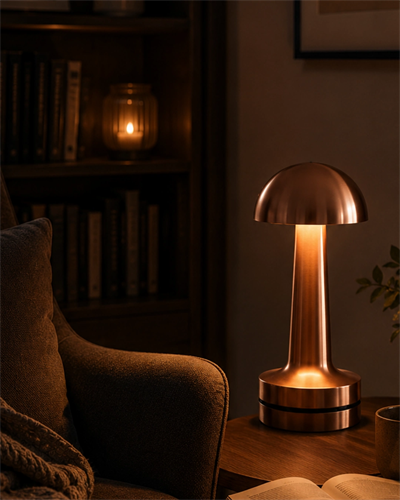 Dokunmatik Mantar Gece Lambası Bronz LED Masa Aydınlatması