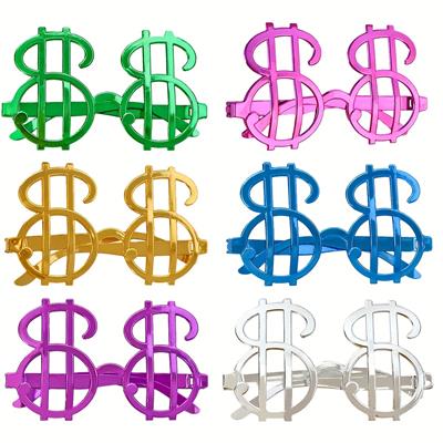 Dolar Şekilli Metalize Parti Gözlüğü 6 Adet (3936)