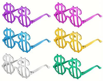 Dolar Şekilli Metalize Parti Gözlüğü 6 Adet (3936)