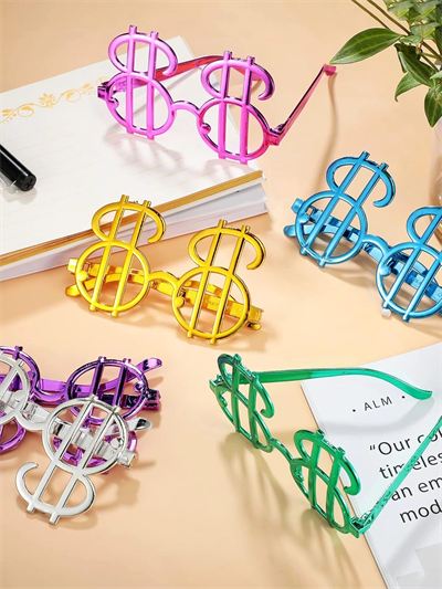 Dolar Şekilli Metalize Parti Gözlüğü 6 Adet