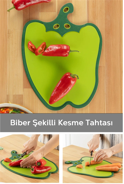 Dolma Biber Figürlü Kaydırmaz Kesme Tahtası Doğrama Panosu