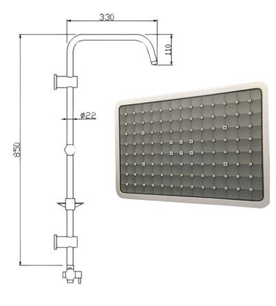 Domino Krom Yağmurlama Sistemli Tepe Duş Seti - Fonksiyonel ve Şık Tasarım