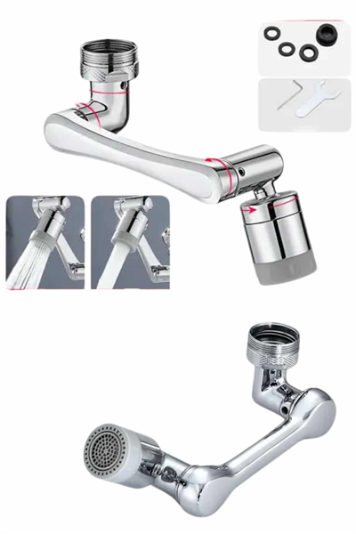 Dönen Musluk Başlığı 1080 Derece Ayarlanabilir Filtreli Sprey Uç