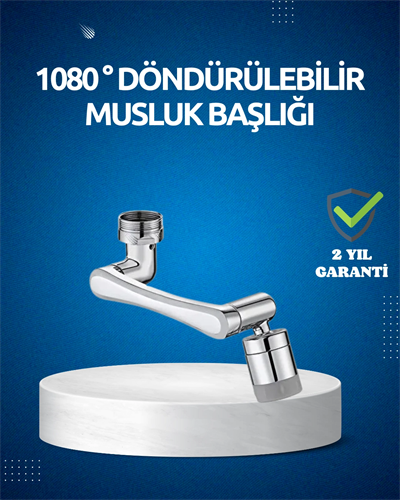 Dönen Musluk Başlığı 1080 Derece Ayarlanabilir Filtreli Sprey Uç