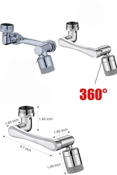 Dönen Musluk Başlığı 1080 Derece Ayarlanabilir Filtreli Sprey Uç