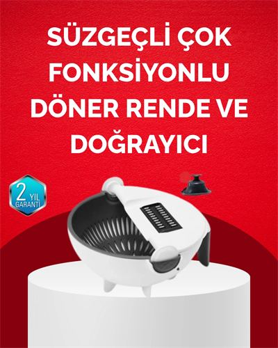 Döner Mekanizmalı Sebze Doğrayıcı Hazneli Rende