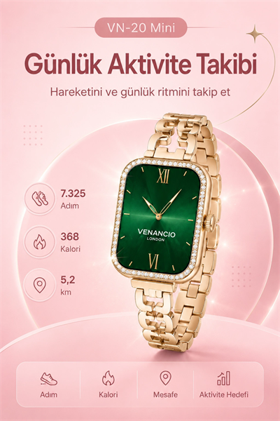 Dört Kordon Seçenekli Mini Akıllı Saat Bildirim Ve Spor Takip Özellikli Kullanım Seti