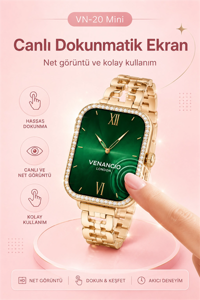 Dört Kordon Seçenekli Mini Akıllı Saat Bildirim Ve Spor Takip Özellikli Kullanım Seti