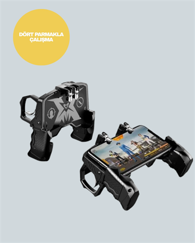 Dört Parmak Destekli Mobil Gamepad Tetikli Oyun Kontrolcüsü