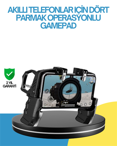 Dört Parmak Destekli Mobil Gamepad Tetikli Oyun Kontrolcüsü