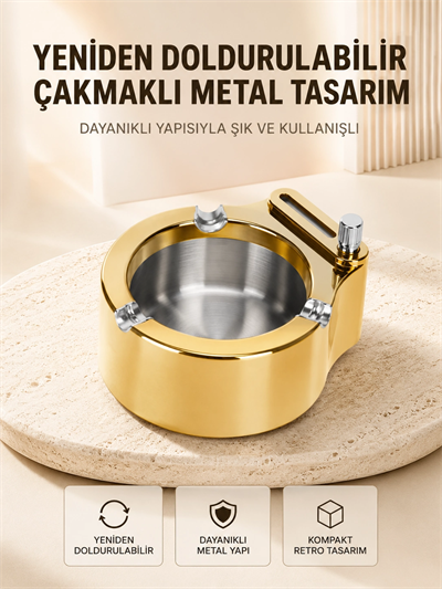 Duman ve Koku Giderici Hava Temizleyici Küllük  2 Katmanlı Filtreli