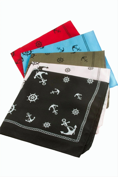 Dümen Çapa Desenli Keten Bandana 50*50