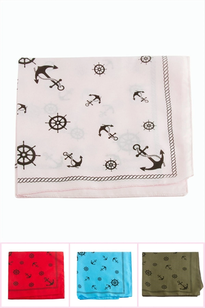 Dümen Çapa Desenli Keten Bandana 50*50