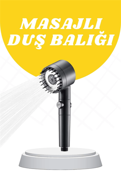 Duş Başlığı Yüksek Basınçlı Masaj Taraklı 3 Kademeli