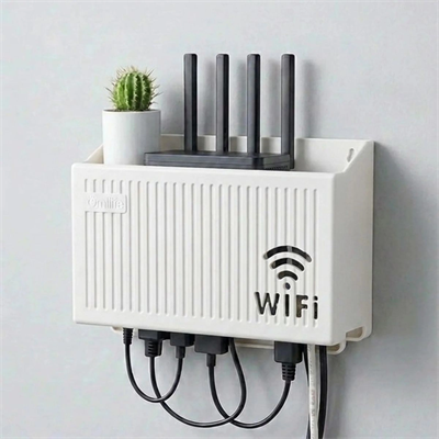 Duvar Tipi Wi-fi Modem Saklama Kutusu(beyaz) – Kablo Düzenleyici Router Raf Organizer Bx40
