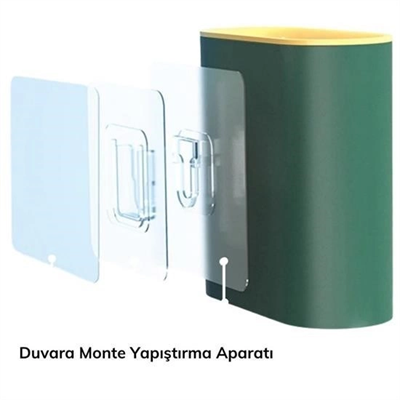 Duvara Monte Edilebilir Kapaklı Askılı Klozet Yumuşak Silikon Başlıklı Tuvalet Fırçası Seti Bx40